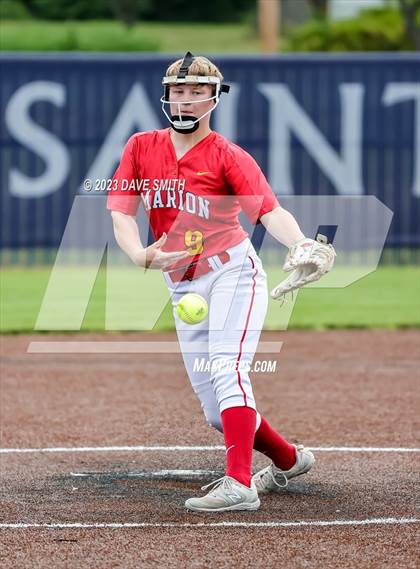 Thumbnail 3 in Indianola vs Marion (Xavier Softball Classic) photogallery.