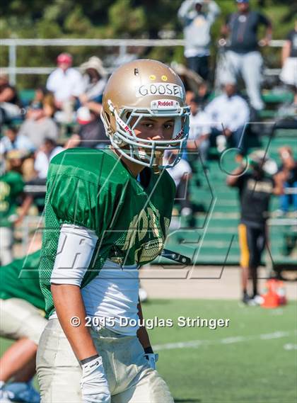 Thumbnail 1 in Moreau Catholic vs Tennyson (Scrimmages at Tennyson) photogallery.