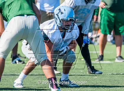 Thumbnail 1 in Moreau Catholic vs Tennyson (Scrimmages at Tennyson) photogallery.