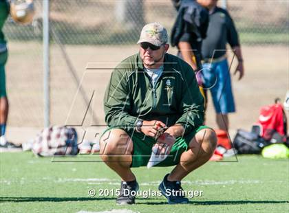 Thumbnail 1 in Moreau Catholic vs Tennyson (Scrimmages at Tennyson) photogallery.