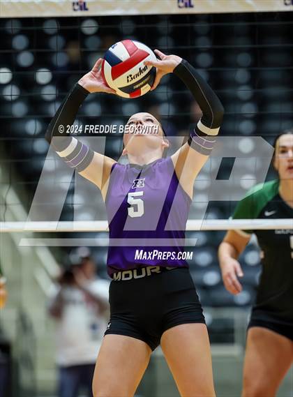 Thumbnail 2 in Neches vs. Harrold (UIL 1A Volleyball Final) photogallery.