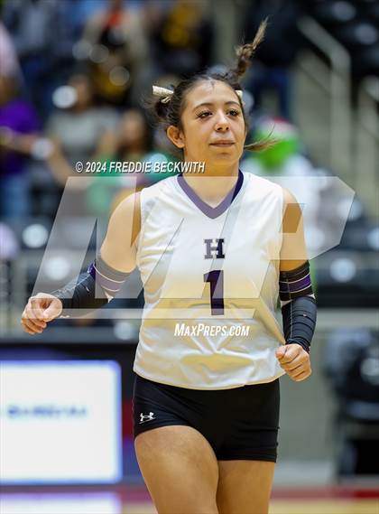 Thumbnail 2 in Neches vs. Harrold (UIL 1A Volleyball Final) photogallery.