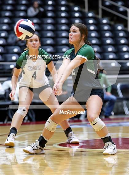 Thumbnail 3 in Neches vs. Harrold (UIL 1A Volleyball Final) photogallery.