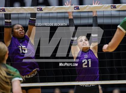 Thumbnail 3 in Neches vs. Harrold (UIL 1A Volleyball Final) photogallery.