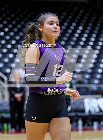 Thumbnail 3 in Neches vs. Harrold (UIL 1A Volleyball Final) photogallery.