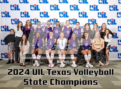 Thumbnail 2 in Neches vs. Harrold (UIL 1A Volleyball Final) photogallery.