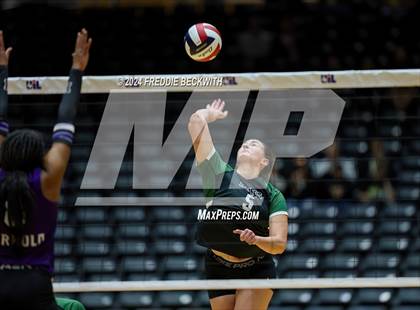 Thumbnail 3 in Neches vs. Harrold (UIL 1A Volleyball Final) photogallery.