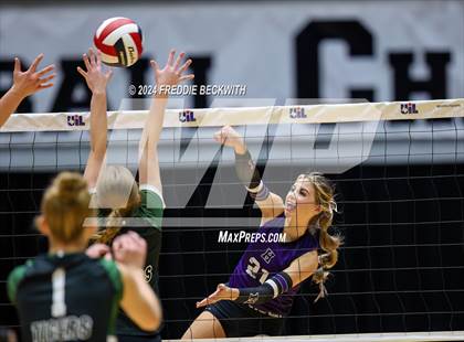 Thumbnail 2 in Neches vs. Harrold (UIL 1A Volleyball Final) photogallery.