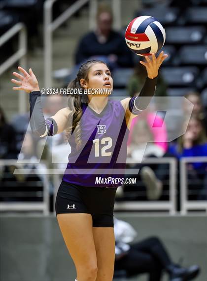 Thumbnail 3 in Neches vs. Harrold (UIL 1A Volleyball Final) photogallery.
