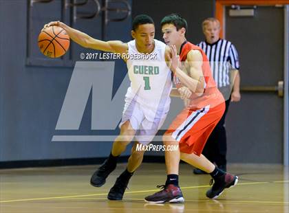 Thumbnail 2 in Cuero vs. Three Rivers (Karnes City Basketball Tournament) photogallery.