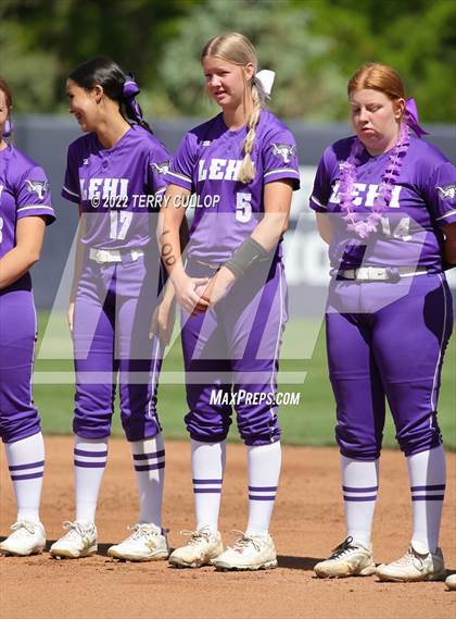 Thumbnail 3 in Lehi vs. Spanish Fork (UHSAA 5A Final Game 2) photogallery.