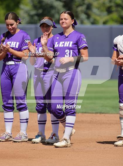Thumbnail 3 in Lehi vs. Spanish Fork (UHSAA 5A Final Game 2) photogallery.