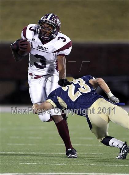Thumbnail 1 in Rowlett vs. Dallas Jesuit (5A Region 2 Bi-District Playoffs) photogallery.
