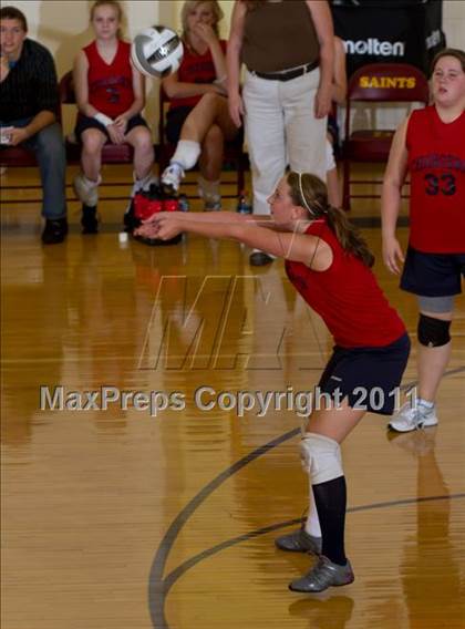 Thumbnail 3 in Morristown vs Baptist Academy (IHSAA Volleyball Sectionals) photogallery.