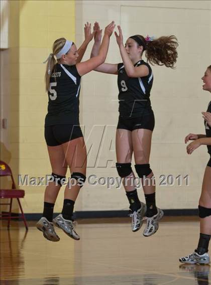 Thumbnail 1 in Morristown vs Baptist Academy (IHSAA Volleyball Sectionals) photogallery.