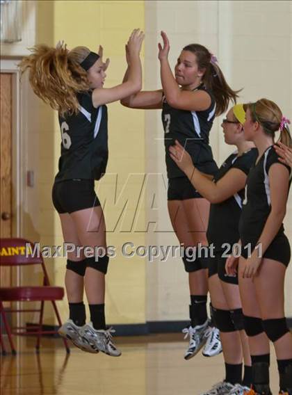 Thumbnail 1 in Morristown vs Baptist Academy (IHSAA Volleyball Sectionals) photogallery.