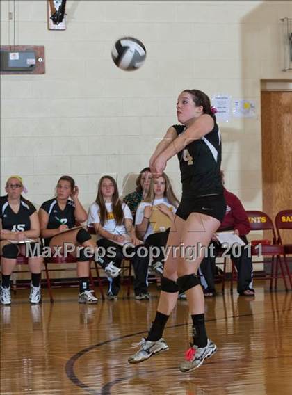 Thumbnail 3 in Morristown vs Baptist Academy (IHSAA Volleyball Sectionals) photogallery.