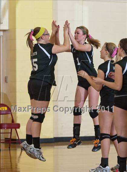 Thumbnail 2 in Morristown vs Baptist Academy (IHSAA Volleyball Sectionals) photogallery.