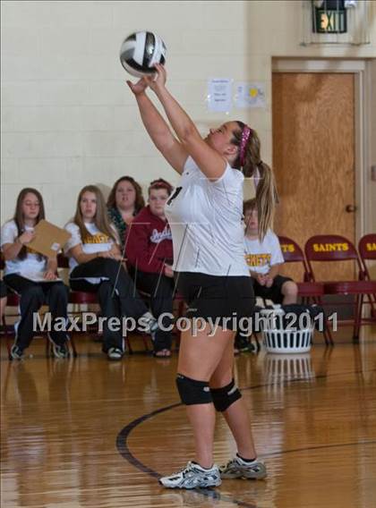 Thumbnail 1 in Morristown vs Baptist Academy (IHSAA Volleyball Sectionals) photogallery.