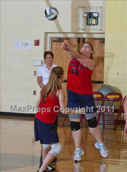 Thumbnail 3 in Morristown vs Baptist Academy (IHSAA Volleyball Sectionals) photogallery.