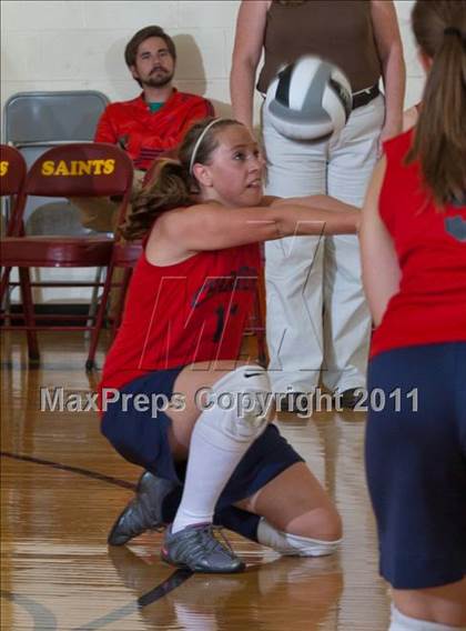 Thumbnail 1 in Morristown vs Baptist Academy (IHSAA Volleyball Sectionals) photogallery.