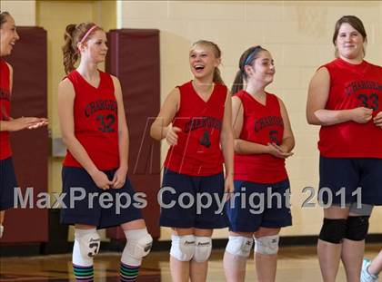 Thumbnail 2 in Morristown vs Baptist Academy (IHSAA Volleyball Sectionals) photogallery.