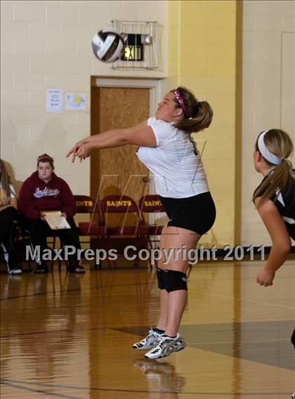 Thumbnail 1 in Morristown vs Baptist Academy (IHSAA Volleyball Sectionals) photogallery.