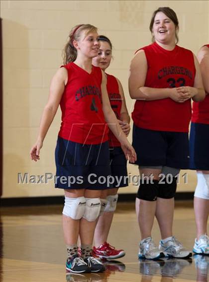 Thumbnail 3 in Morristown vs Baptist Academy (IHSAA Volleyball Sectionals) photogallery.