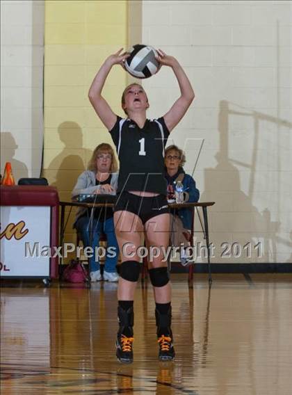 Thumbnail 3 in Morristown vs Baptist Academy (IHSAA Volleyball Sectionals) photogallery.