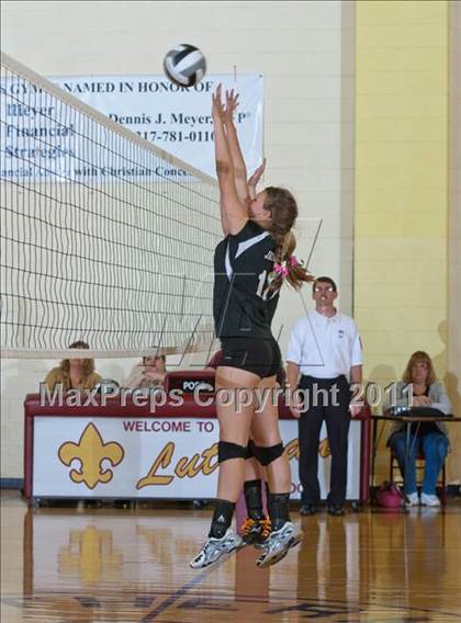 Thumbnail 2 in Morristown vs Baptist Academy (IHSAA Volleyball Sectionals) photogallery.