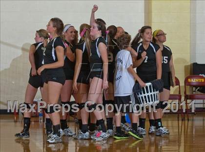 Thumbnail 2 in Morristown vs Baptist Academy (IHSAA Volleyball Sectionals) photogallery.
