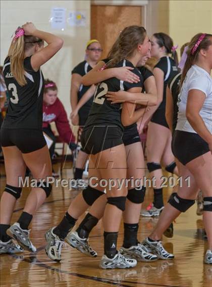 Thumbnail 2 in Morristown vs Baptist Academy (IHSAA Volleyball Sectionals) photogallery.