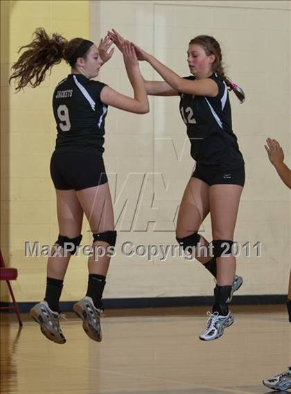 Thumbnail 2 in Morristown vs Baptist Academy (IHSAA Volleyball Sectionals) photogallery.