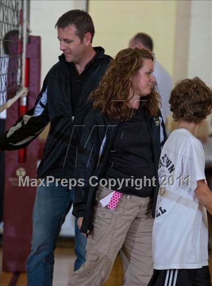 Thumbnail 1 in Morristown vs Baptist Academy (IHSAA Volleyball Sectionals) photogallery.