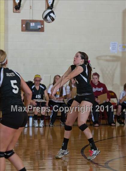 Thumbnail 1 in Morristown vs Baptist Academy (IHSAA Volleyball Sectionals) photogallery.