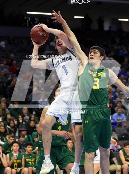 Thumbnail 2 in Notre Dame vs. Pleasant Valley (CIF State D3 Finals) photogallery.