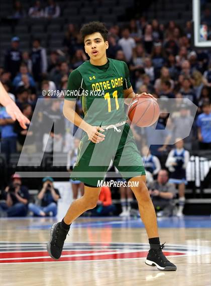 Thumbnail 2 in Notre Dame vs. Pleasant Valley (CIF State D3 Finals) photogallery.