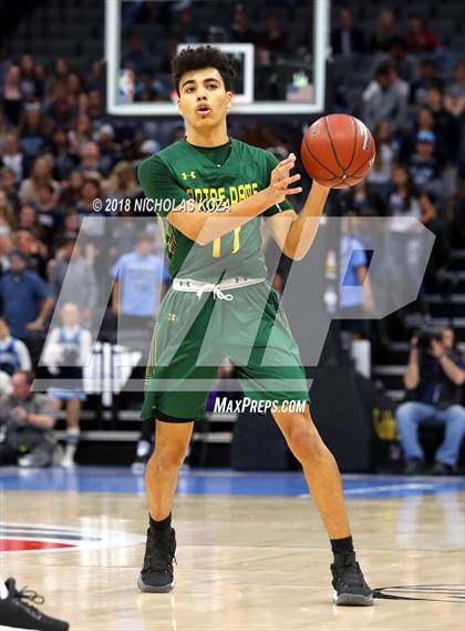 Thumbnail 1 in Notre Dame vs. Pleasant Valley (CIF State D3 Finals) photogallery.
