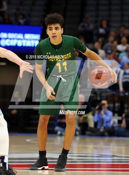 Thumbnail 1 in Notre Dame vs. Pleasant Valley (CIF State D3 Finals) photogallery.