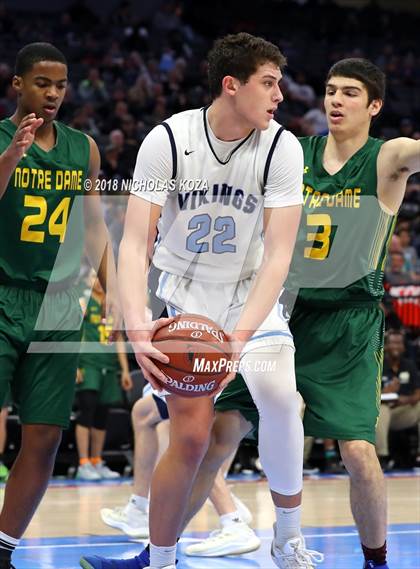 Thumbnail 1 in Notre Dame vs. Pleasant Valley (CIF State D3 Finals) photogallery.