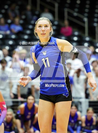 Thumbnail 3 in Windthorst vs. Crawford (UIL 2A Volleyball Semifinal) photogallery.