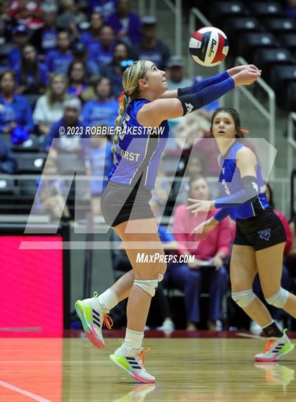 Thumbnail 1 in Windthorst vs. Crawford (UIL 2A Volleyball Semifinal) photogallery.