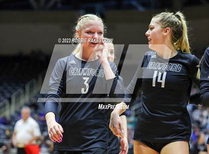 Thumbnail 3 in Windthorst vs. Crawford (UIL 2A Volleyball Semifinal) photogallery.