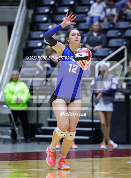 Thumbnail 3 in Windthorst vs. Crawford (UIL 2A Volleyball Semifinal) photogallery.