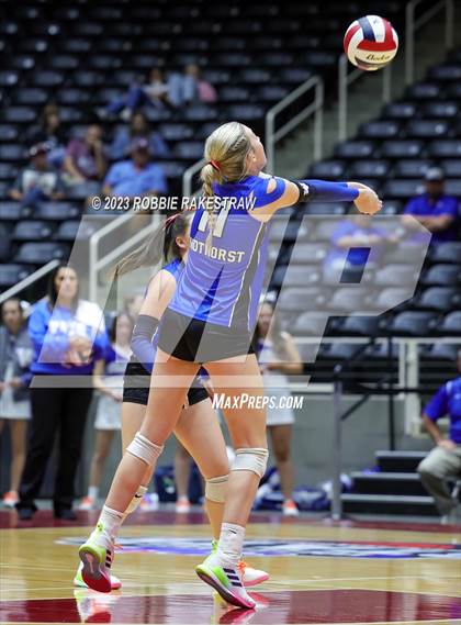 Thumbnail 1 in Windthorst vs. Crawford (UIL 2A Volleyball Semifinal) photogallery.
