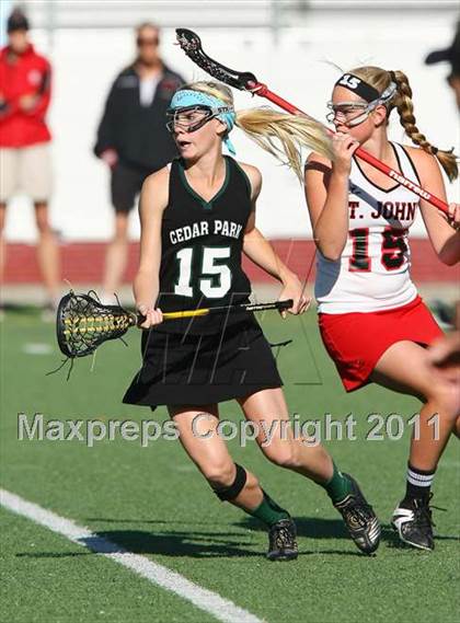 Thumbnail 2 in St. John's vs Cedar Park (TGHSLL D1 Quarterfinals) photogallery.