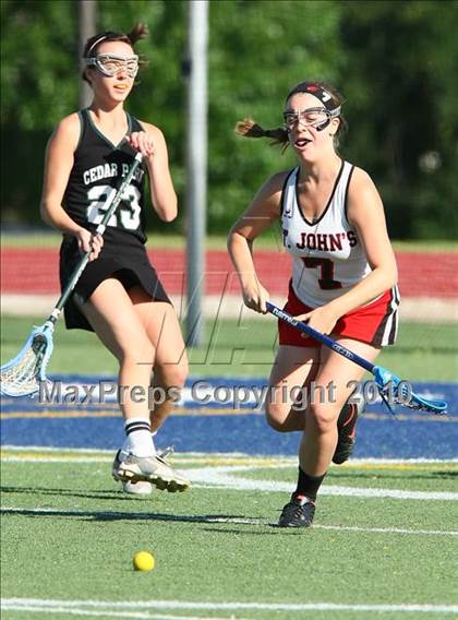 Thumbnail 2 in St. John's vs Cedar Park (TGHSLL D1 Quarterfinals) photogallery.