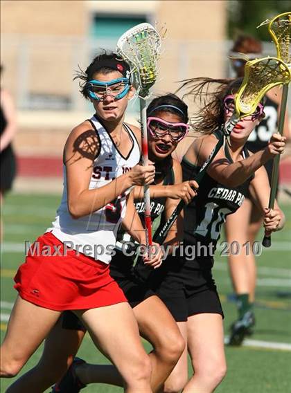 Thumbnail 2 in St. John's vs Cedar Park (TGHSLL D1 Quarterfinals) photogallery.