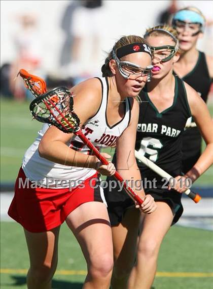 Thumbnail 2 in St. John's vs Cedar Park (TGHSLL D1 Quarterfinals) photogallery.