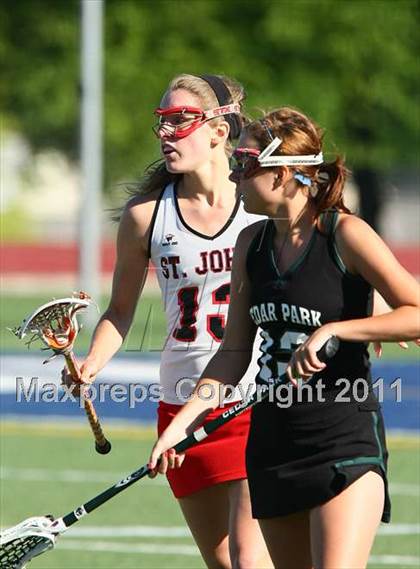 Thumbnail 1 in St. John's vs Cedar Park (TGHSLL D1 Quarterfinals) photogallery.